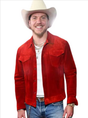 Grammy 2026 Brandon Lake Red Suede Jacket