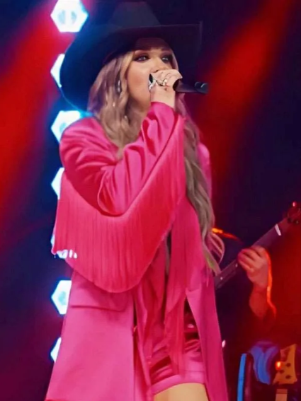 Britnee Kellogg The Road 2025 Pink Fringe Blazer
