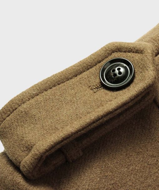 Mens Brown Mid-Length Wool Coat