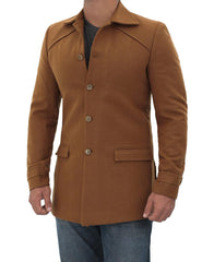Mens Coffee Brown Wool Coat