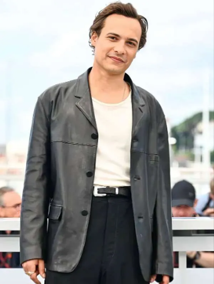 Cannes Film Festival Frank Dillane Leather Blazer