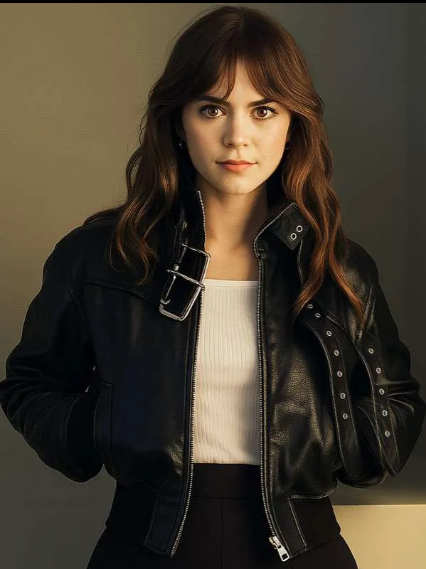 Charlie Harper 2025 Emilia Jones Leather Jacket