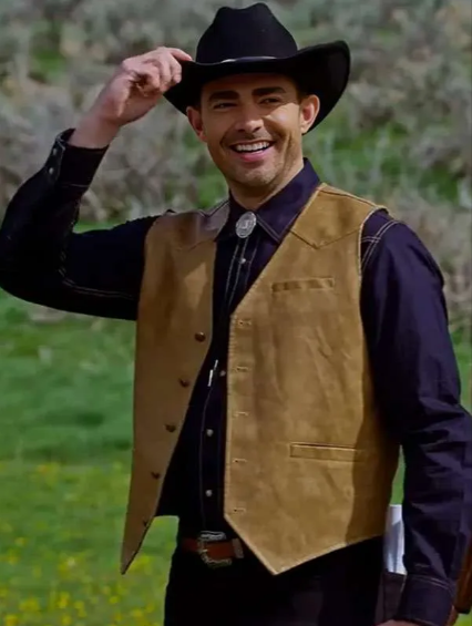 Jonathan Bennett Finding Mr. Christmas S02 Leather Vest