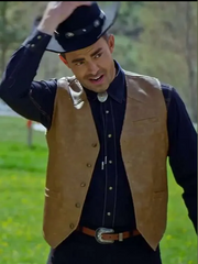 Jonathan Bennett Finding Mr. Christmas S02 Leather Vest