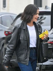 Lucy Hale Black Leather Jacket