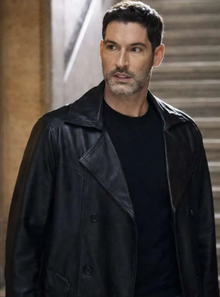 CIA 2026 Tom Ellis Black Leather Coat