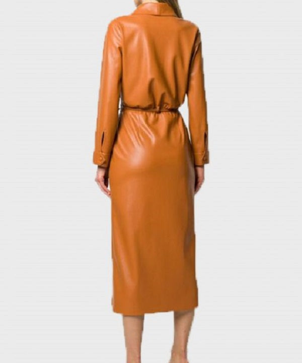 The Flash S07 Iris West Wrap Leather Coat