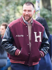 NYC 2026 Central Park Travis Kelce Letterman Jacket