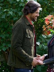 Love Finds You Chris McNally Green Suede Jacket