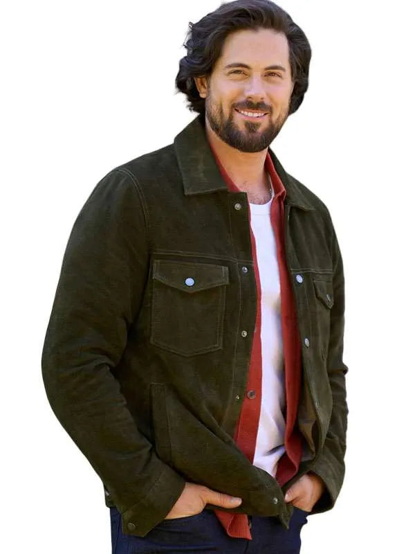 Love Finds You Chris McNally Green Suede Jacket