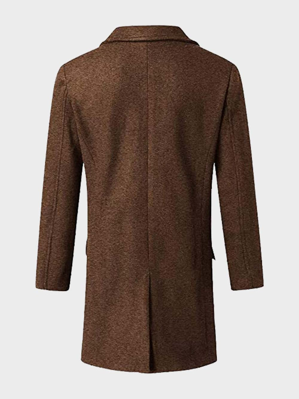 Mens Double Breasted Brown Coat