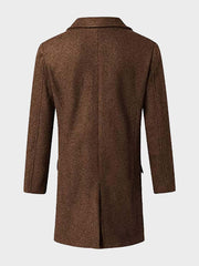 Mens Double Breasted Brown Coat