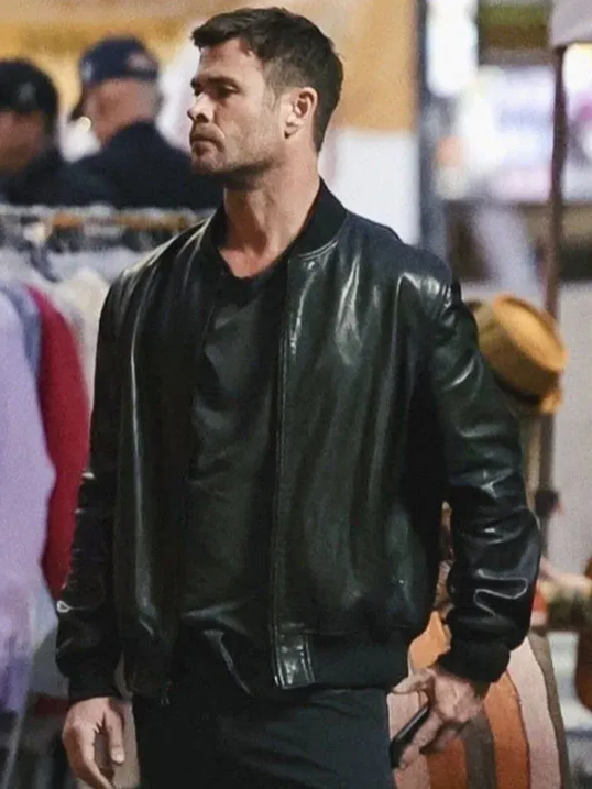 Crime 101 Chris Hemsworth Bomber Jacket