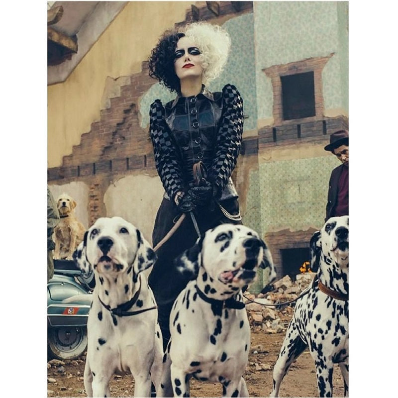 Cruella Emma Stone Black Leather Jacket