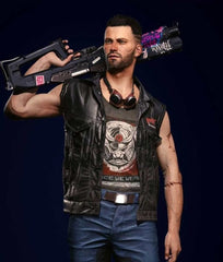 Cyberpunk 2077 V Nomad Black Leather Vest
