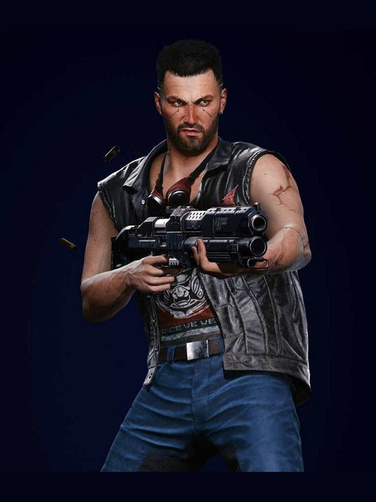 Cyberpunk 2077 V Nomad Black Leather Vest