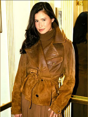 Delaney Rowe Ralph Lauren 2025 Brown Leather Jacket