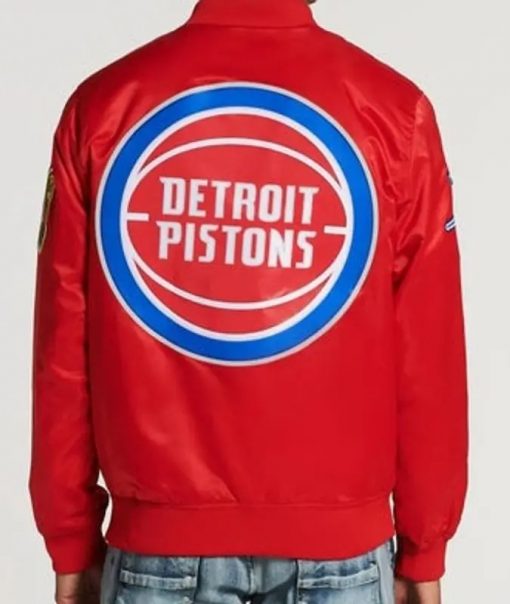 Detroit Pistons Logo Starters Red Jacket