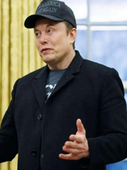 White House Elon Musk Black Coat