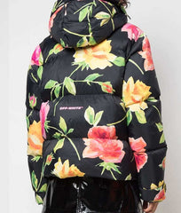 Emily In Paris Lily Collins Floral Puffer Jacket