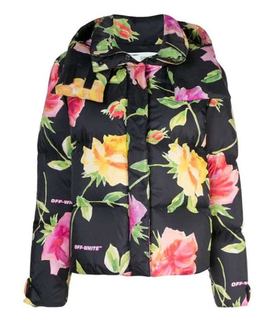 Emily In Paris Lily Collins Floral Puffer Jacket
