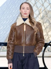 PFW Erin Doherty Shearling Leather Jacket