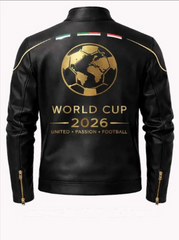FIFA World Cup 2026 Black Leather Jacket