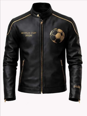 FIFA World Cup 2026 Black Leather Jacket