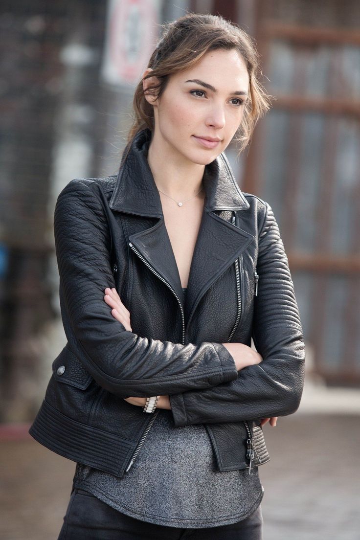 Fast Furious 6 Gal Gadot Black Leather Jacket