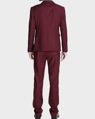 Mens Slimfit Maroon Suit