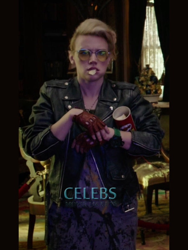 Ghostbusters Kate McKinnon (Jillian Holtzmann) Black Leather Jacket
