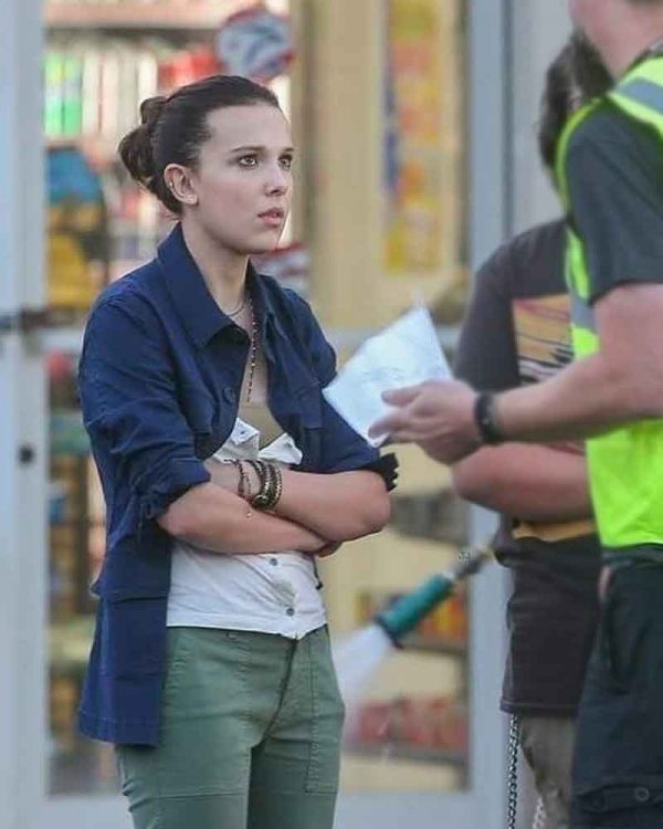 Millie Bobby Brown Godzilla vs Kong Blue Cotton Jacket