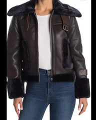 Gossip Girl Julien Calloway Fur Trim Leather Jacket
