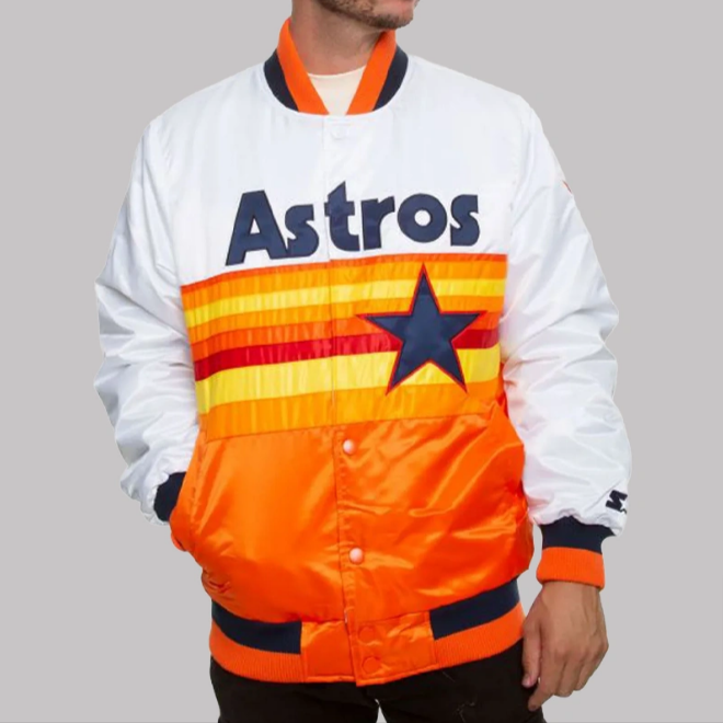 Houston Astros White and Orange Star Jacket