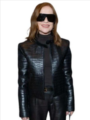 Isabelle Huppert 2026 Cannes Film Festival Leather Jacket