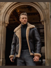 Jenking B3 Bomber Heavy Shearling Leather Jacket