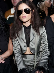 Jenna Ortega Paris Fashion Week 2025 Crop Blazer