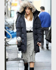 Jennifer Lopez Black Parka Coat