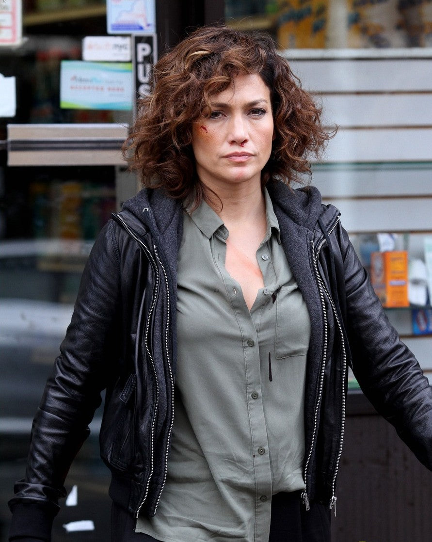 Jennifer Lopez Shades Of Blue Leather Jacket