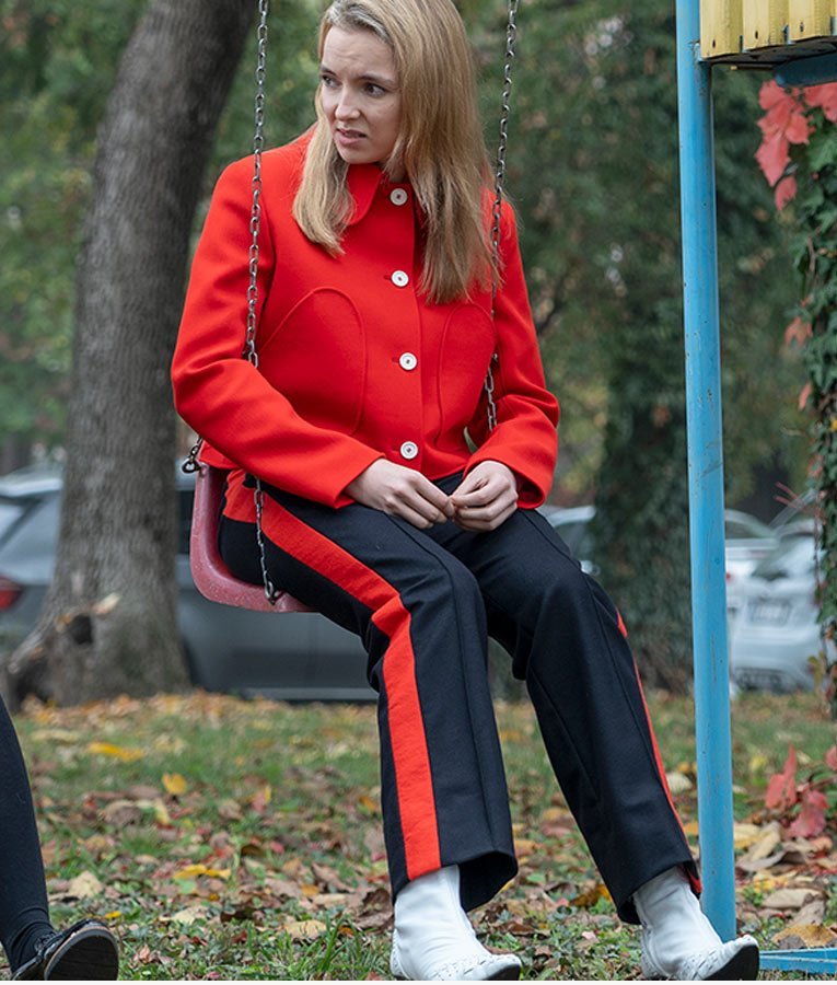 Jodie Comer Killing Eve Season 03 Villanelle Shirt Style Red Jacket