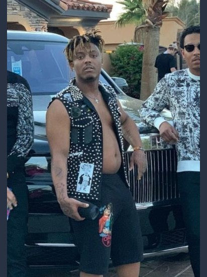 Juice Wrld Black Studded Jean Vest