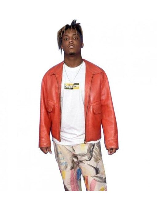  Jarad Anthony Higgins Juice Wrld Orange Leather Jacket