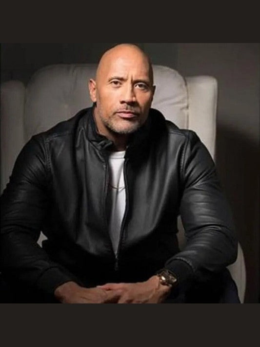 Jungle Cruise Dwayne Johnson Black Leather Jacket