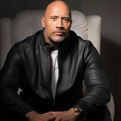 Jungle Cruise Dwayne Johnson Black Leather Jacket