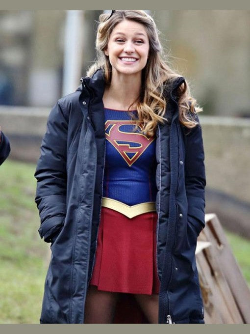 Kara Danvers Supergirl Blue Puffer Coat