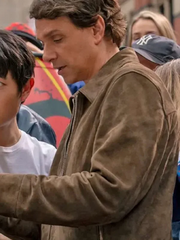 karate kid legends ralph macchio brown leather jacket