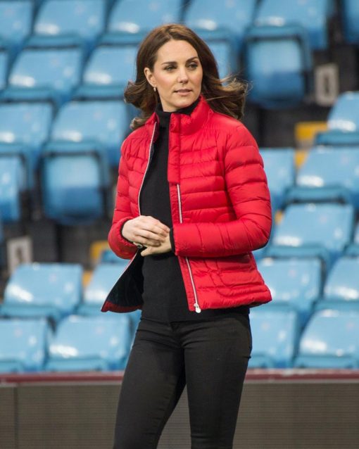 Kate Middleton Red Puffer Jacket