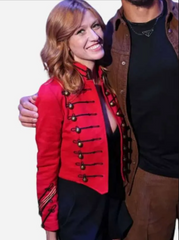 Katherine McNamara Big Slick 2026 Red Military Jacket