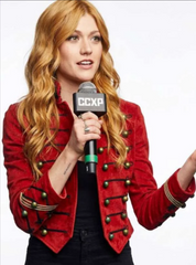 Katherine McNamara Big Slick 2026 Red Military Jacket