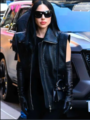 Lady Gaga The Late Show Black Leather Vest